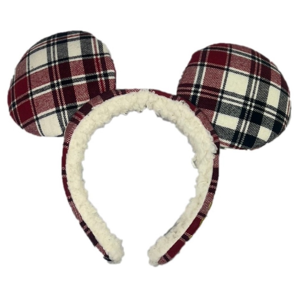 Disney Parks Mickey Mouse Plaid Christmas Ear Headband